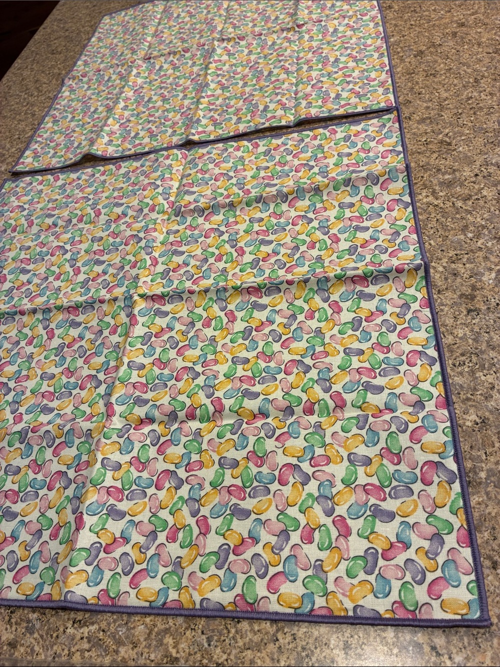 Longaberger Purple Jellybean Print Fabric Napkins - Set of 2 - Picture 12 of 17